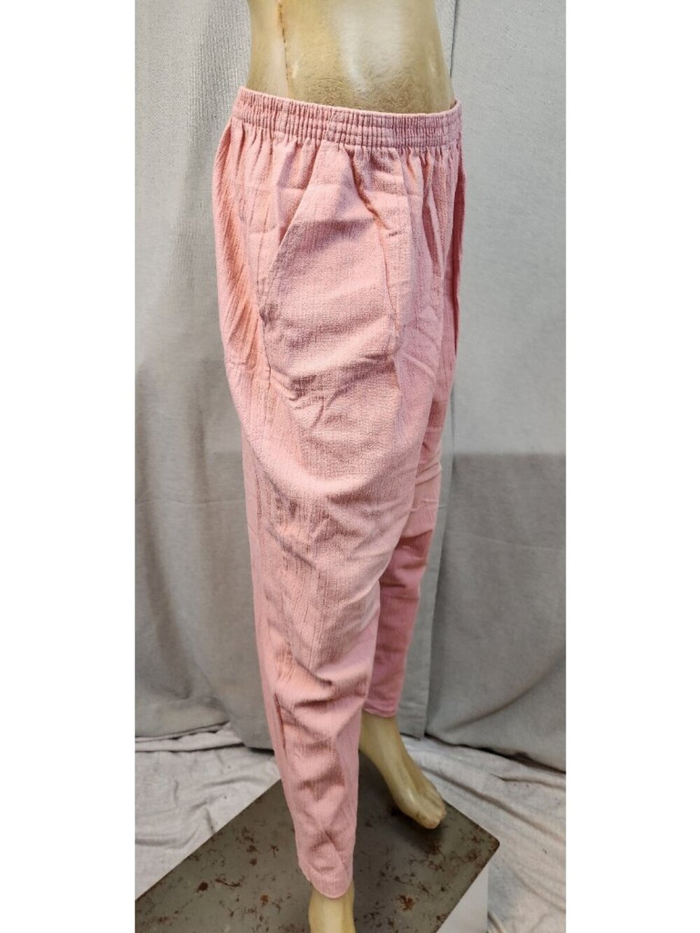 Michel Laurence Womens Size 14P 14 Petite Pink Elastic Waist Dress Pants USED - Picture 2 of 5